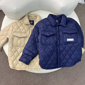 中大童男孩薄棉服翻领上衣校服神器男童棉服