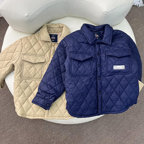 中大童男孩薄棉服翻领上衣校服神器男童棉服