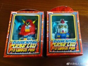 眼镜厂开封绝版2000年变形Q版机甲盒玩电磁侠+核心战机 RX78高达