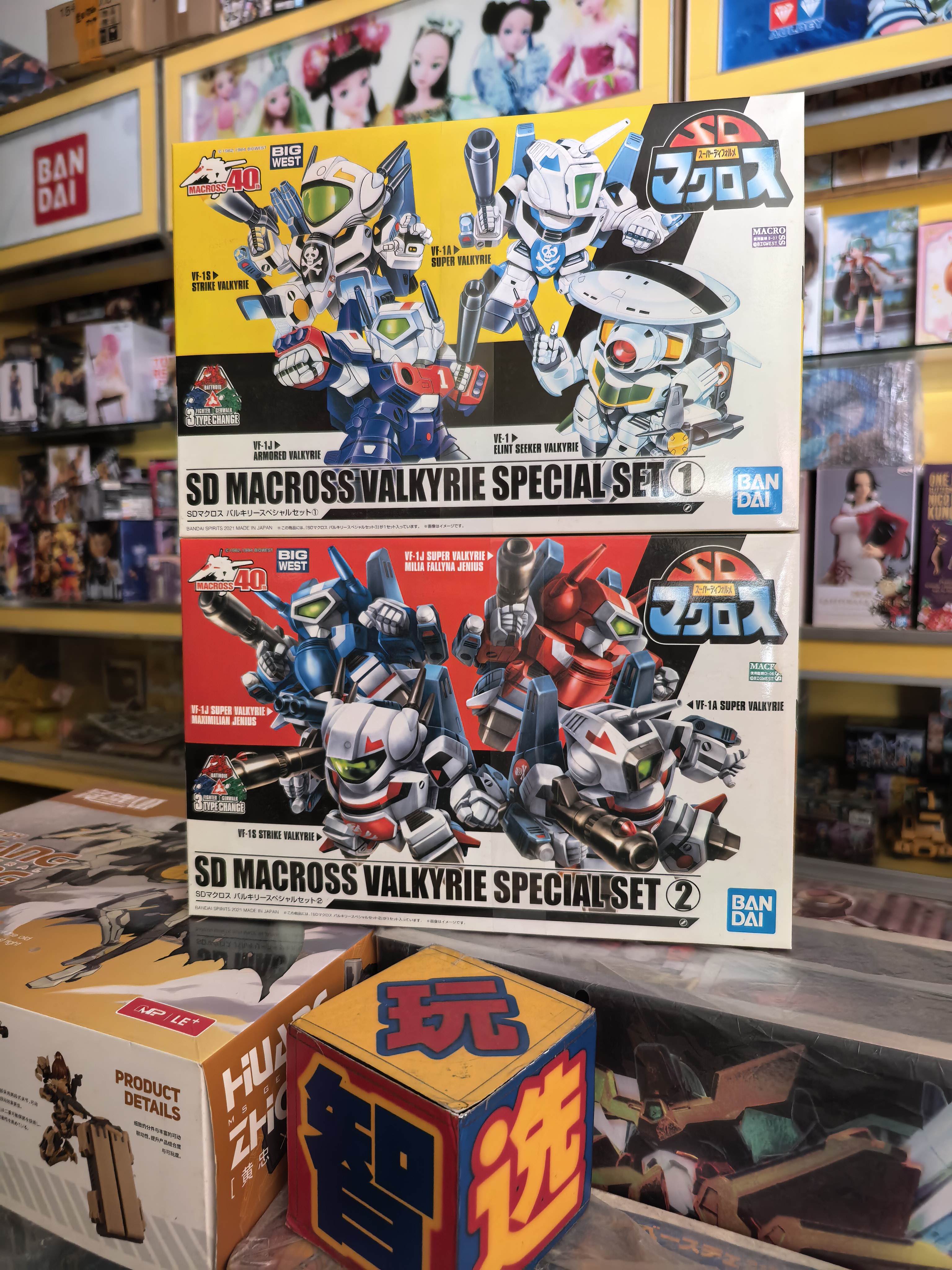 万代SD飞机VF1超时空要塞女武神特别套装SET1+2第一弹第二弹变形