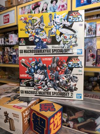 万代SD飞机VF1超时空要塞女武神特别套装SET1+2第一弹第二弹变形