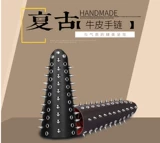 Металлические напульсники, браслет, в стиле панк, из натуральной кожи