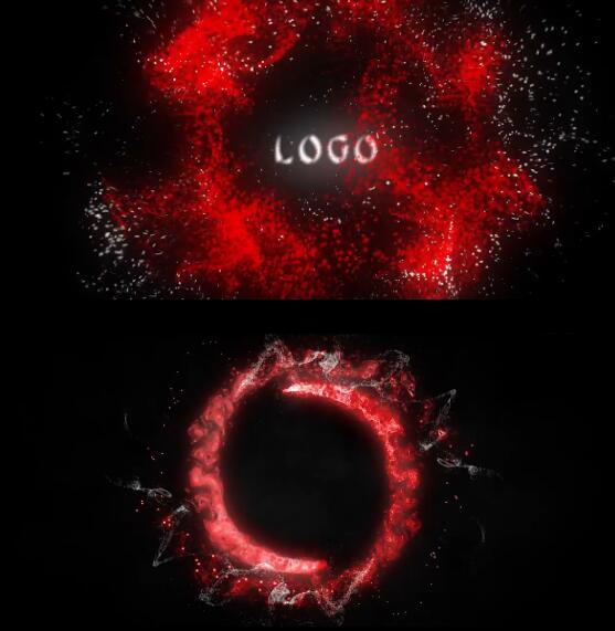彩色旋涡粒子旋转对撞中心汇集爆炸揭示logo片头动画开场AE模板