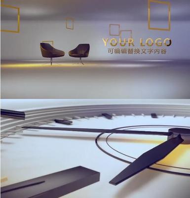 大气立体时钟转动场景创意电视人物访谈节目包装片头动画ae模板