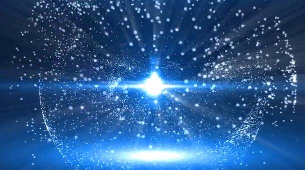 大气简洁满屏商务蓝色粒子汇聚LOGO标题开场演绎片头尾动画AE模板