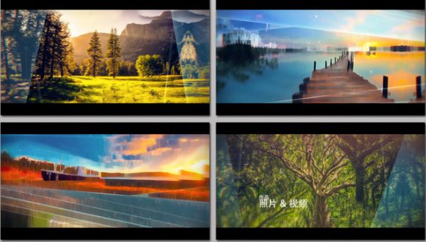 透视空间动画转场婚礼开场同学聚会照片相册图文展示片头AE模板