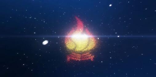 大气暗夜云层星空粒子中心汇聚logo演绎宣传标题文字片头ae模板
