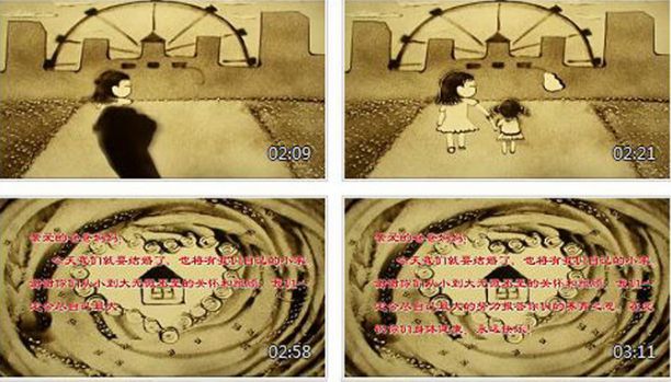 感人大气感恩父母婚礼开场暖场沙画风格视频舞台背景素材