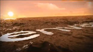 创意大气日出海上水上波纹logo漂浮效果展示视频片头开场AE模板