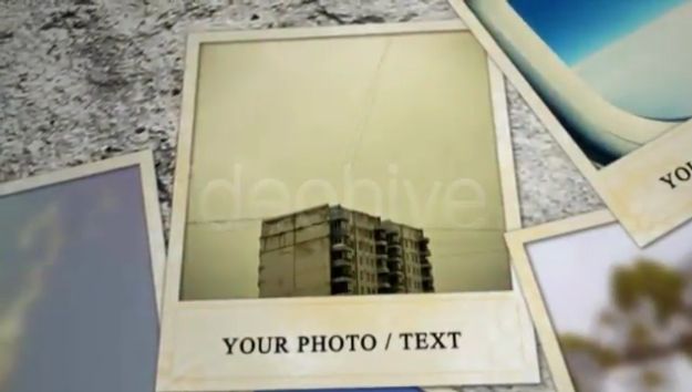 温馨复古婚礼聚会老照片墙照片桌面堆砌切换镜头展示效果AE模板