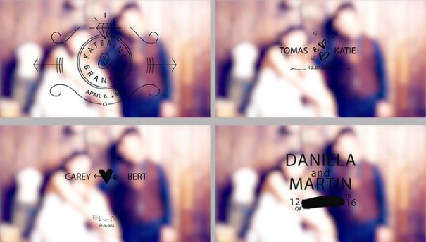 创意动态文字动画展示 19组欧式婚礼文字新人名字标题动画ae模板