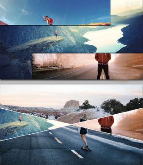 简洁大气200张照片转场动画家庭儿童旅游公司员工相册视频AE模板