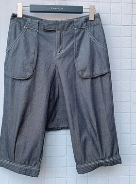 4件100元区 自然元素专柜正品黑灰色纯棉漂亮口袋六分哈伦休闲裤