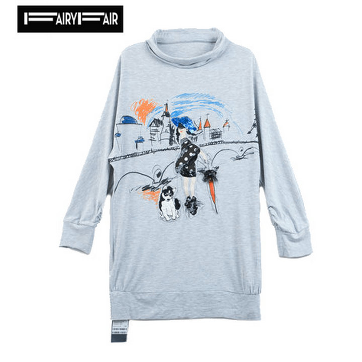 正品亮片绣花中长长袖t恤针织衫