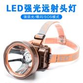 头戴式 头灯可更换18650无电池双锂电可拆换防水赶海强光户外超亮