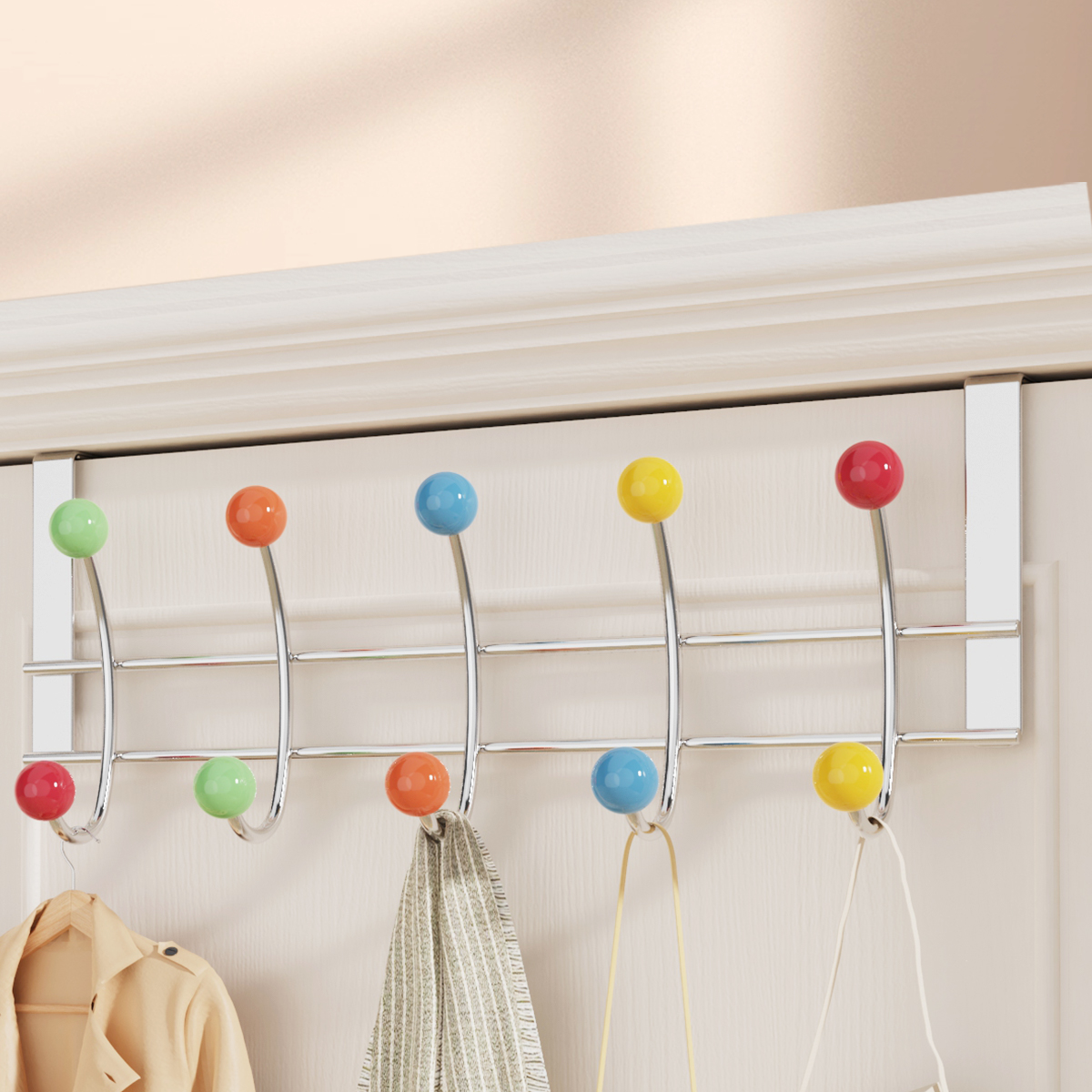 欧润哲白色珠门后挂架