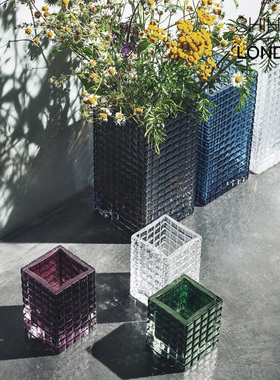 【预8月】丹麦LouiseRoe进口City北欧ins网格玻璃客厅电视柜花瓶