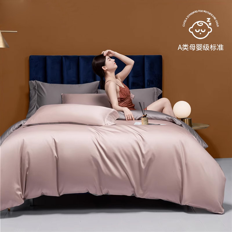 紫罗兰100s全棉纯色简约四件套