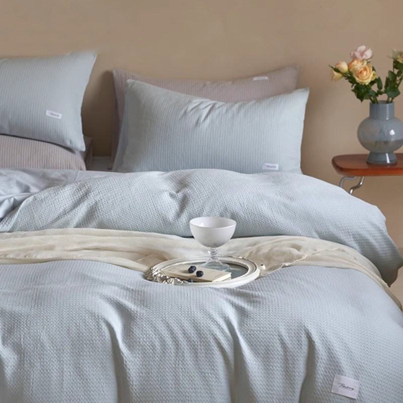 紫罗兰60支全棉华夫格纯色被套纯棉学生宿舍素色轻奢被罩保暖被套