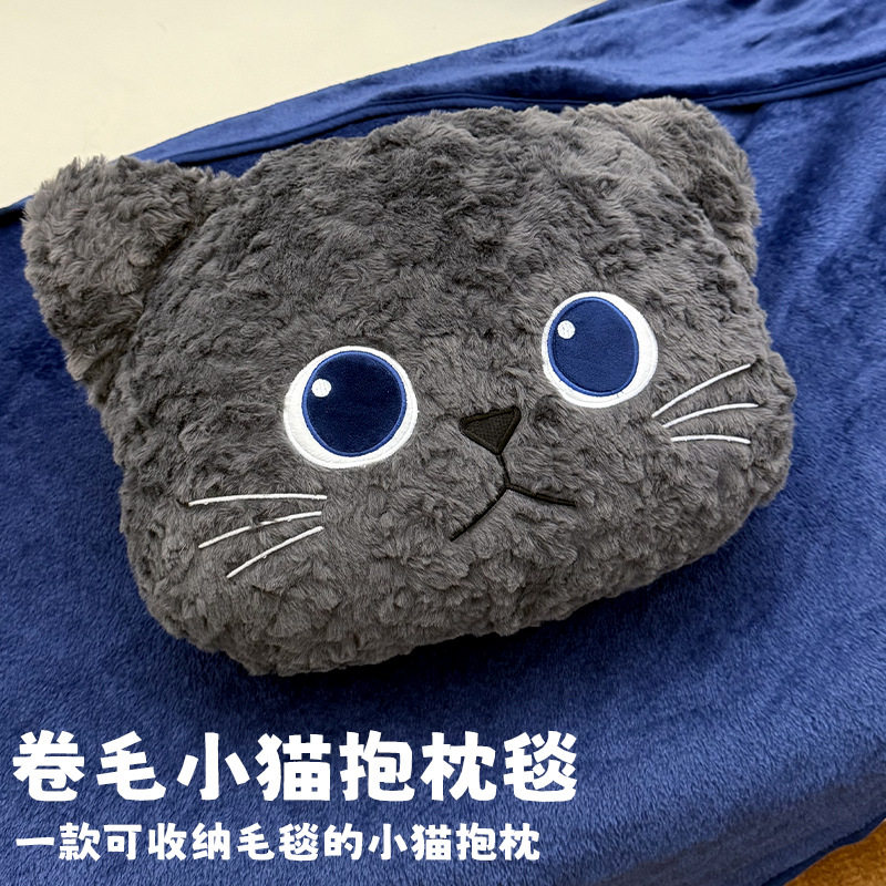 法兰绒毯抱枕毯子盖毯二合一