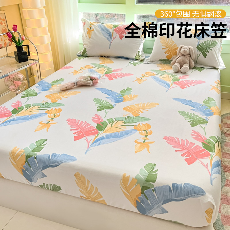 2024新款全棉纯棉印花单床笠