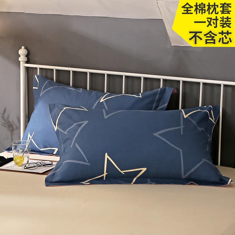 紫罗兰全棉双人学生枕芯套