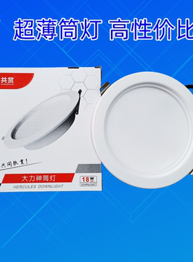 共赏照明 led筒灯嵌入式天花灯超市商场吊顶开孔洞灯桶灯圆形孔灯