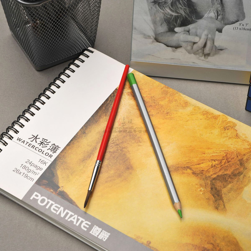 potentate遵爵螺圈水彩本16k180g24页 020906/水彩薄/水彩纸