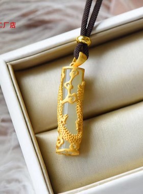 龙凤呈祥新鲜出炉925男女款复古礼物古法金饰品挂件吊坠新款情侣