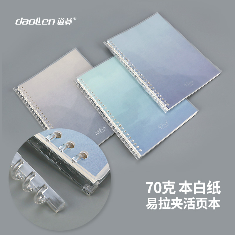 道林pp塑料夹活页本复古风景