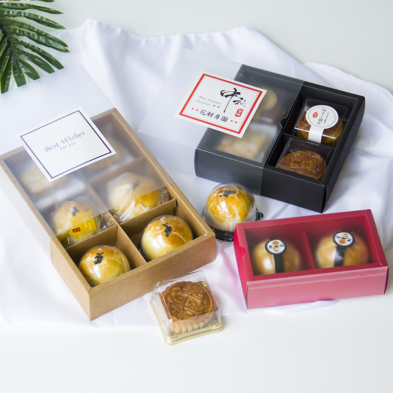 80g中秋月饼蛋黄酥透明磨砂包装盒 雪媚娘甜品 牛轧糖包装礼盒袋