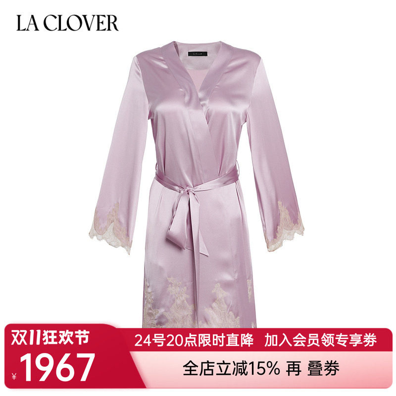 兰卡文挚爱西西里系列短睡袍晨袍女大红色婚礼红品LC48WA1