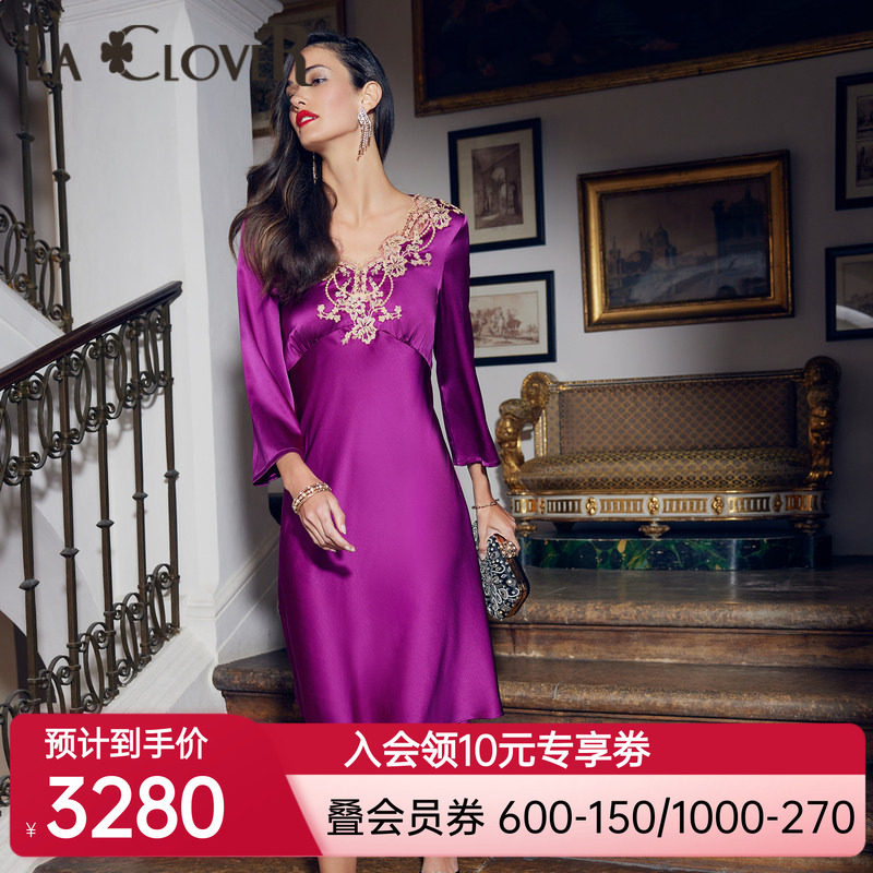 【新品】兰卡文闪耀派对系列长袖睡裙女LC44US2