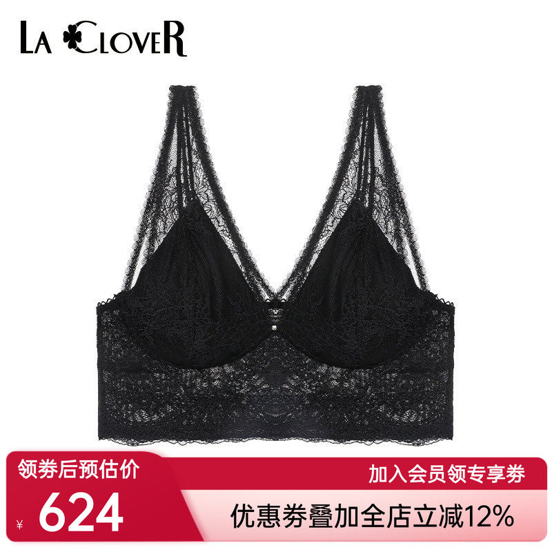 LACLOVER兰卡文新品自由至上系列蕾丝背心款文胸LC17QT1