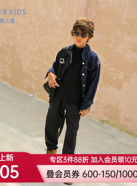 爱慕儿童自在裤PRO男孩内里拉绒柔软舒适外穿工装长裤AK282G581