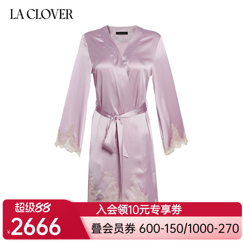 兰卡文挚爱西西里系列短睡袍晨袍女大红色婚礼红品LC48WA1