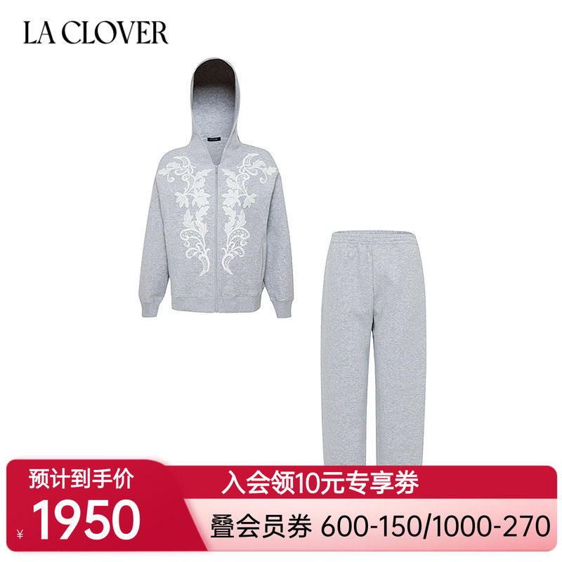 【新品秋】兰卡文(LA CLOVER)蕾丝拉链开衫套装遇见布拉格LC85AAH