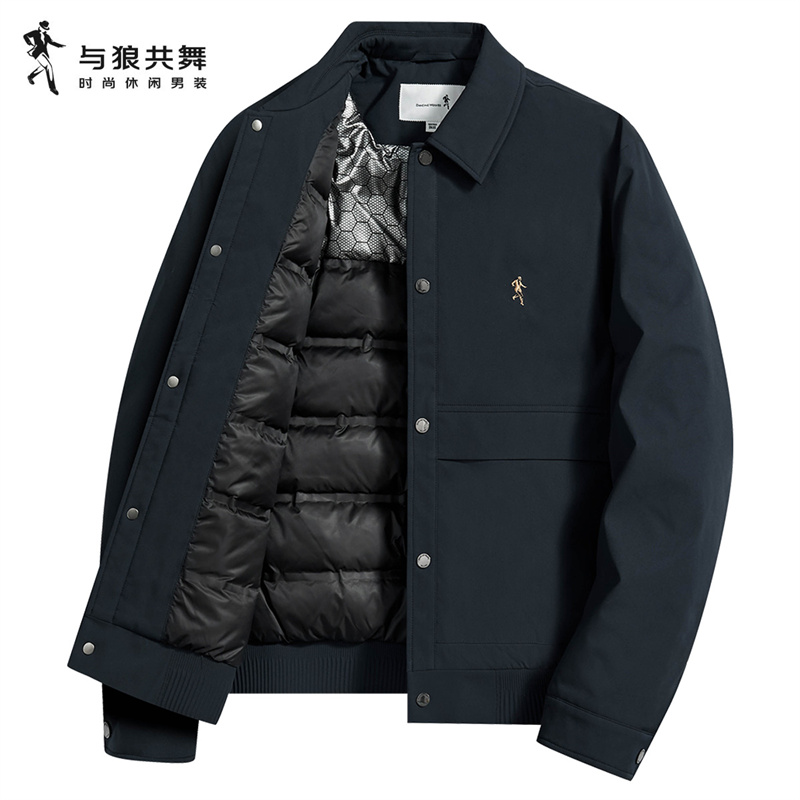 与狼共舞羽绒内胆翻领夹克保暖