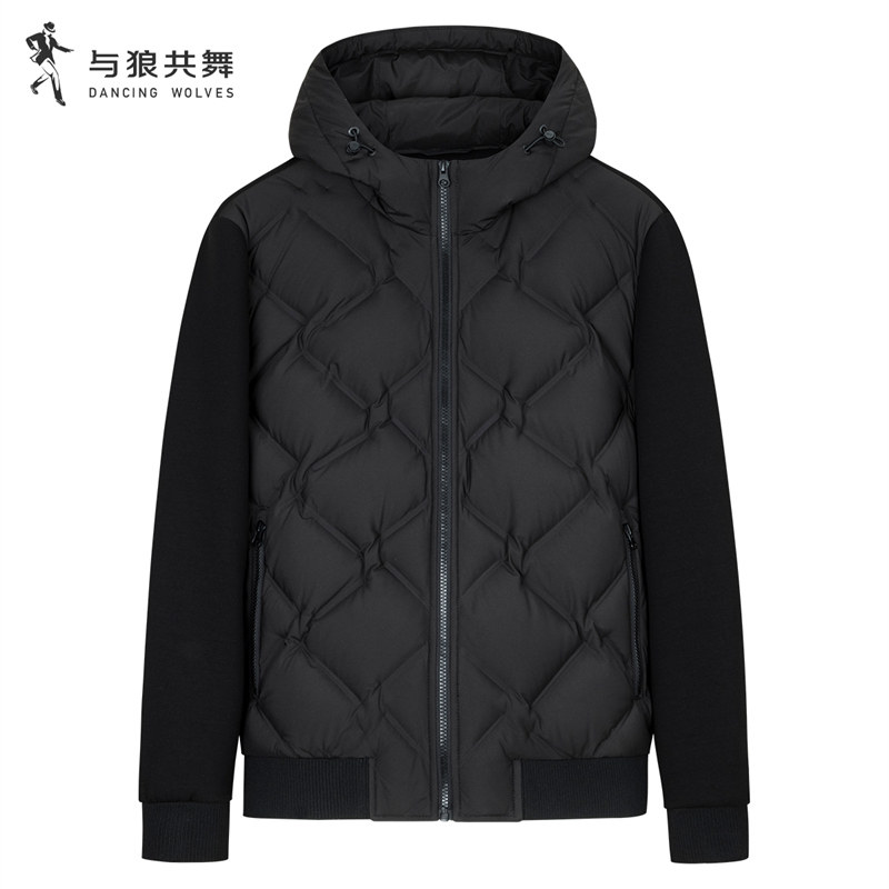 【商场款】与狼共舞连帽薄款羽绒服男2025秋冬款轻便保暖休闲外套