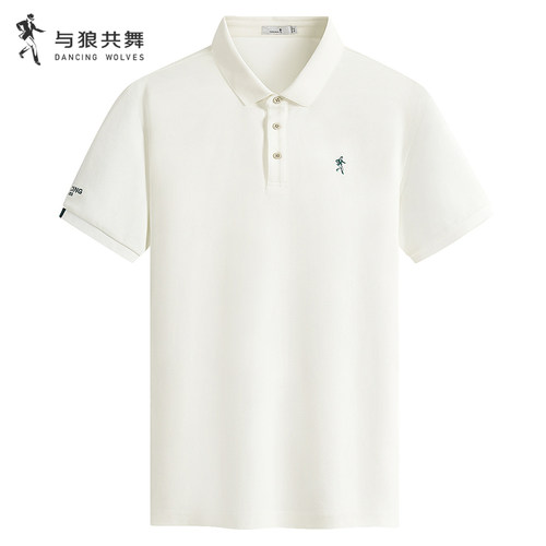【冰氧吧】与狼共舞翻领短袖T恤男2025夏季新款7A抗菌透气polo衫