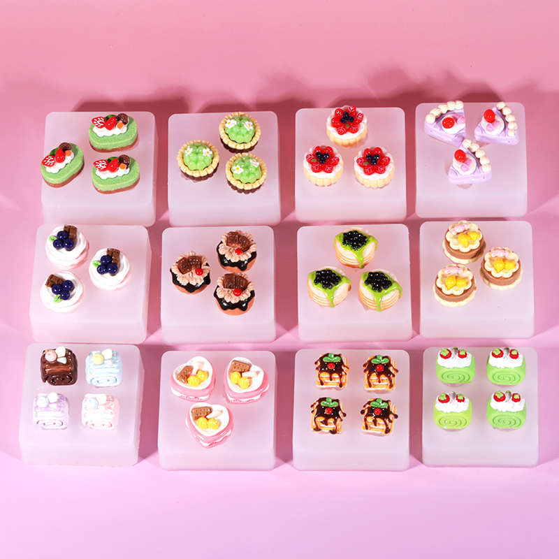 仿真迷你食玩巧克力蛋糕草莓甜品小鼻嘎捏捏模具滴胶翻糖硅胶模具