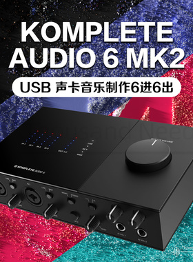 NI KOMPLETE AUDIO 6 MK2 USB声卡音乐制作 6进6出 24bit/192kHz