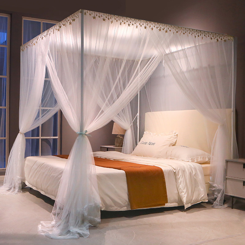 欧式落地蚊帐公主宫廷加密1.2/1.5/1.8米床加厚支架家用三门双人
