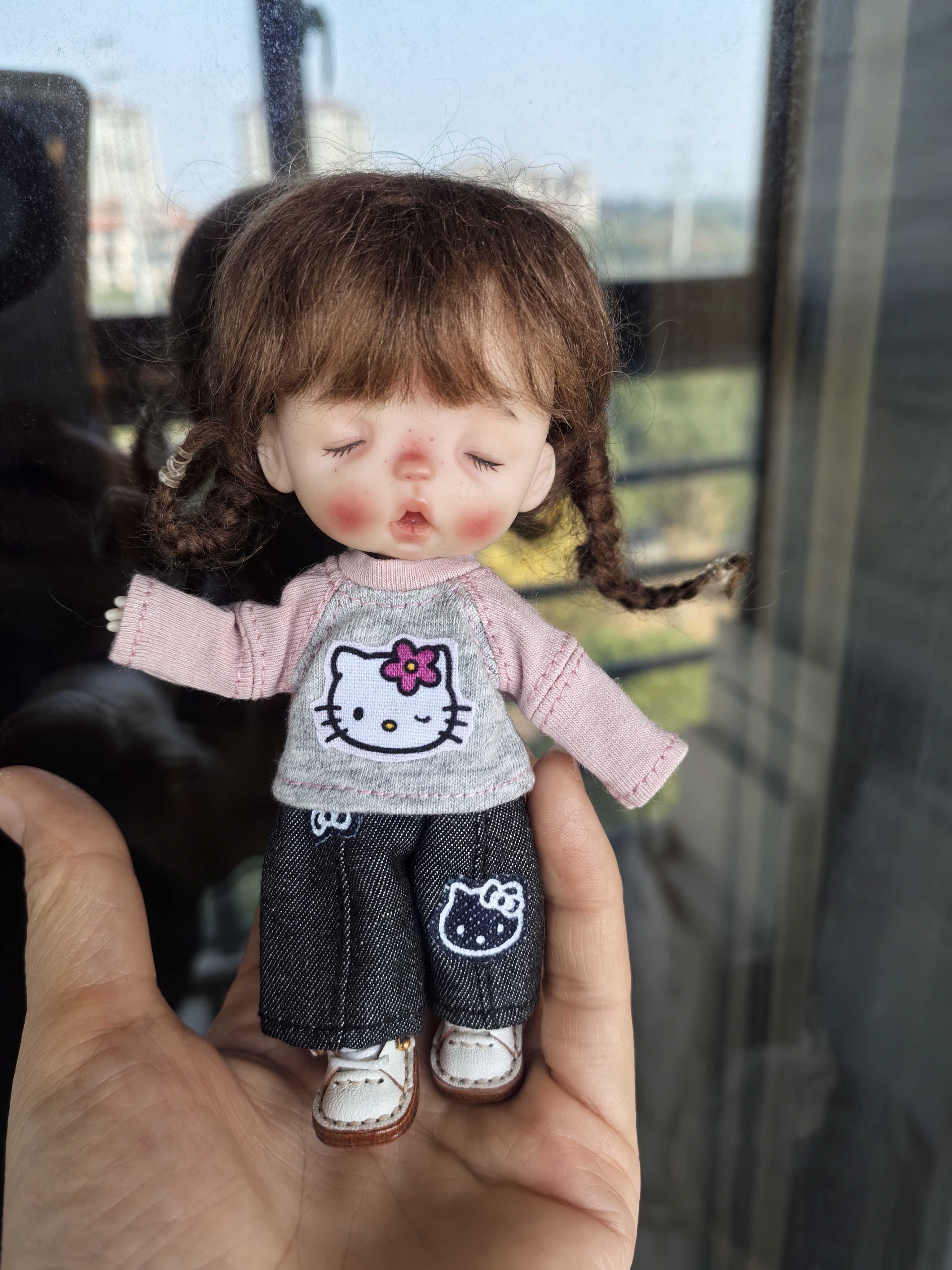 ob11/gsc娃衣Hello Kitty卡通日常服卫衣T恤牛仔裤弯刀裤裤子套装