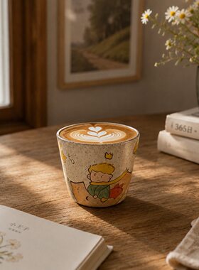 景德镇原创手工釉下彩小王子陶瓷咖啡杯 卡通小众家用水杯咖啡杯