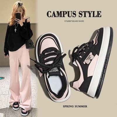 小众百搭女厚底增高板鞋