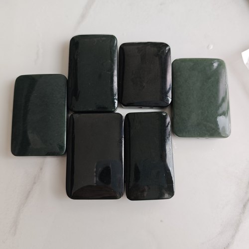 和田玉青玉平安无事牌吊坠黑青玉面包牌挂件细料男款把玩件无字牌