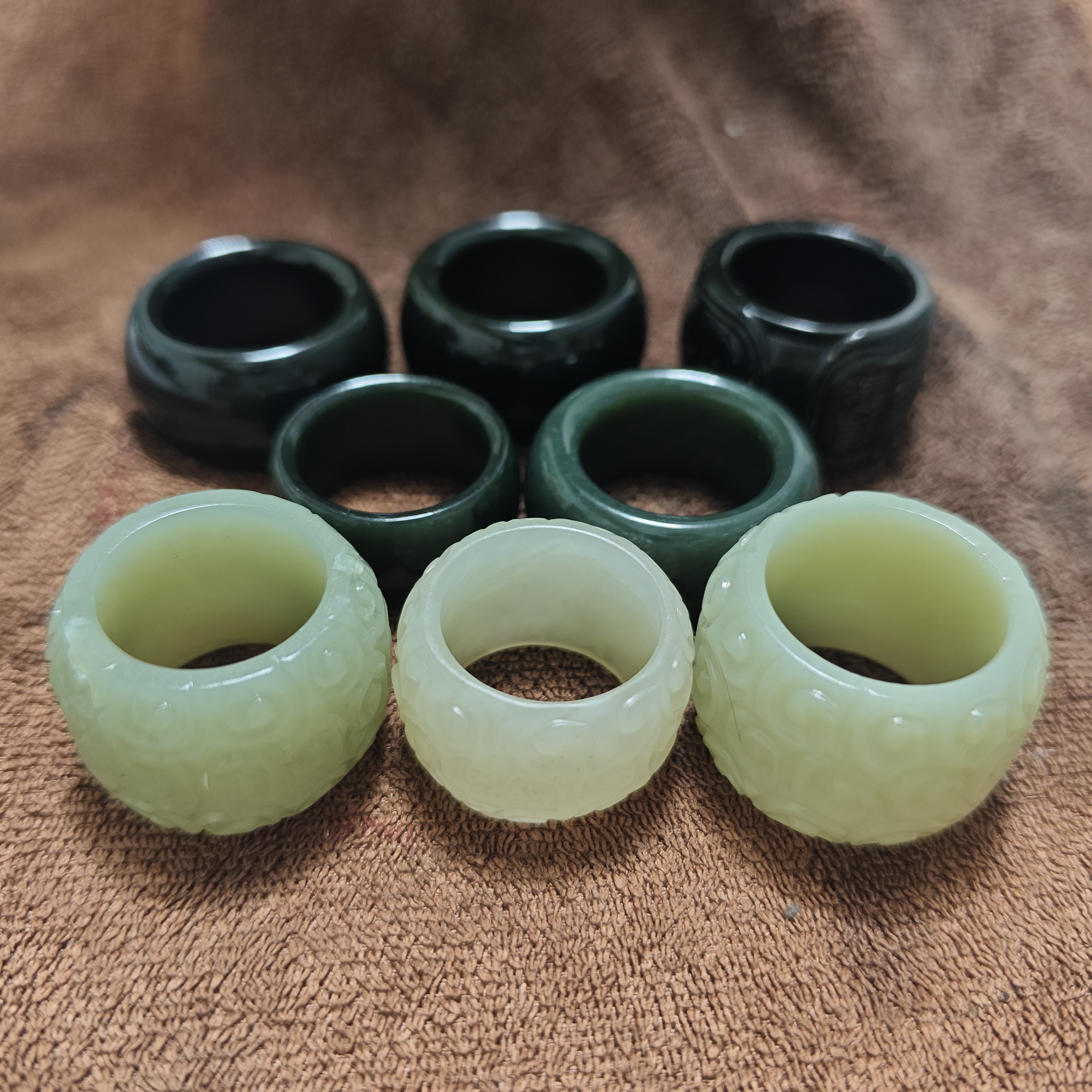 天然和田玉戒指款扳指指环白玉青白玉青玉黑青玉墨玉扳指放漏正品