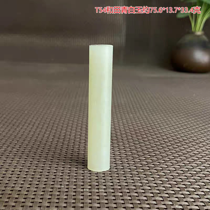天然和田玉原石青白玉圆柱玉石山料挂件烟嘴印章无裂微线超值包邮