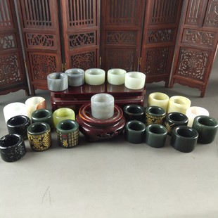 捡漏和田玉扳指糖白玉青花籽料扳指青玉墨玉阿富汗碧玉独玉指环男
